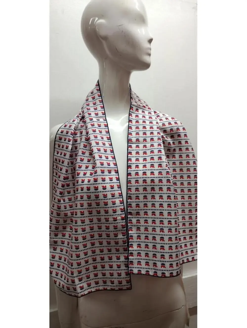 USA Vintage 1976 1776 Usa Wide Large Scarf Elephant GOP REPUBLICAN Authentic 70s